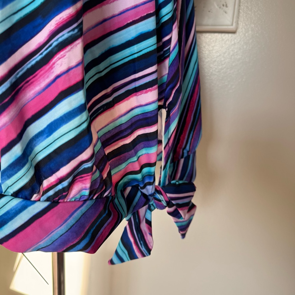 SWIMSUITS FOR ALL Size 26 Colorful Tankini Swimsuit Top - Picture 4 of 6